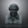 Classical Bronze Furniture Bust Sculpture With Collared Coat Bow Tie And Reflective Base