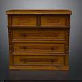 Vintage Wooden Chest of Drawers With Ornate Carved Details And Classic Design