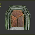 Contemporary Metal Framed Door With Red Textured Panel And Modern Architectural Design