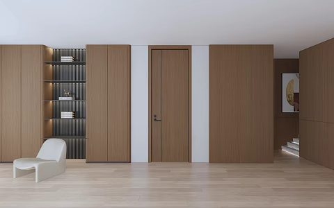 Door Wall Cabinet Integrated Light Luxury Modern Living Room 3d model