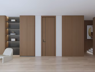Door Wall Cabinet Integrated Light Luxury Modern Living Room 3d model