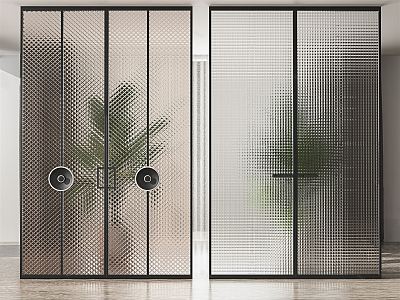 Modern sliding door Changhong glass sliding door 3d model