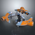 Advanced Orange And Blue Spacecraft With Complex Mechanical Structure And Engines 3d model