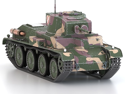 World War II tank Polish tank 9TP tank 3d model