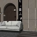 modern double sofa fabric double sofa 3d model