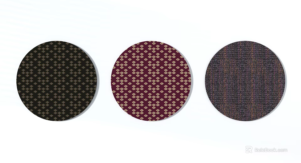Round Rugs With Various Patterns And Different Colors For Home Decoration 3d model 