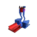 Mechanical Device With Blue Base Red Sliding Component And Support Structure