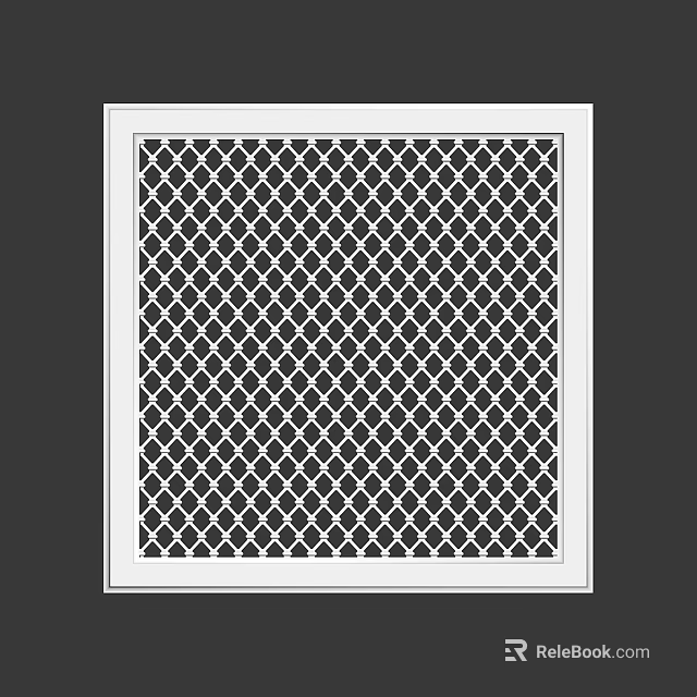 Modern Ceiling Design With Square Diamond Grid Pattern And White Frame 3d model 