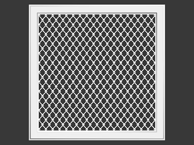 Modern Ceiling Design With Square Diamond Grid Pattern And White Frame 3d model