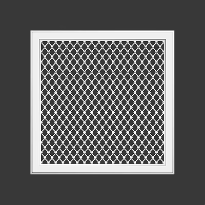 Modern Ceiling Design With Square Diamond Grid Pattern And White Frame 3d model