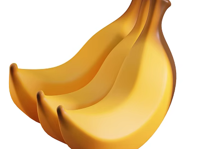 Fresh Ripe Yellow Banana Bunch Ready For Healthy Snacking And Recipes 3d model