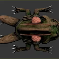 3D Rendered Mythical Monster Creature With Green Body Red Antennae Multiple Legs And Sharp Teeth