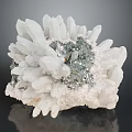 Decorative Ornament Set Natural White Crystal Cluster With Gray Mineral Inclusions For Home Decor