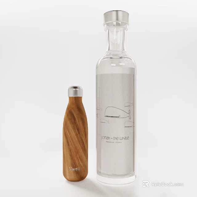 Elegant Ceramic Vessel With Wooden Texture Silver Lid And Line Pattern Design 3d model