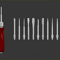 Red Handle Screwdriver With Various Types Of Screwdriver Bits Displayed