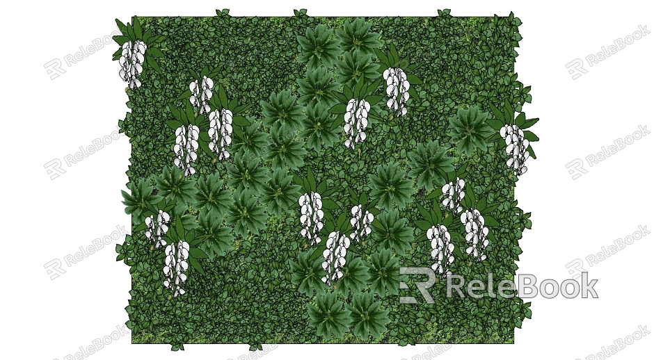 Green plant plant wall model