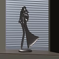 Abstract Couple Embracing Sculpture Black Metal Decorative Ornament Set for Home Decor