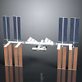 International Space Station Structure With Solar Panels And Support Modules