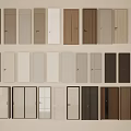 Various Colored Hinged Doors With Different Materials For Home Interior Design