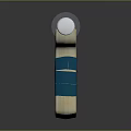 Vintage Wooden Pistol With Blue Stripes Black Barrel And Metallic Components