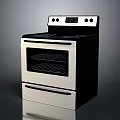 Modern Electric Range With Black Cooktop Stainless Steel Finish And Control Panel