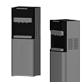 Modern Standing Water Dispenser Black And Silver Design With Functional Buttons For Home Office Use