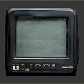 Vintage Electronic Appliance Old Television With Scratched Screen And Bottom Ports