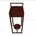 Flower Stand With Dark Wood Vertical Slats On Light Wall Background