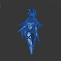 Fantasy Female 3D Character Model With Purple Cloak White Armor And Black Hair