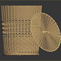 Wicker Trash Can With Lid For Home Household Storage And Decorative Use
