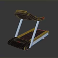 Modern Treadmill Design With Black Console White Frame And Running Belt 3d model