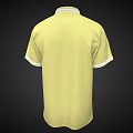 Yellow Short Sleeve Polo Shirt with White Collar Cuffs and Chest Logo