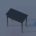 Modern Black Wooden Tea Table and Chairs Set with Rectangular Top and Sleek Legs