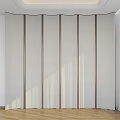 Modern Bedroom Accent Wall Design With Vertical Fabric Panels And Sunlight Shadows