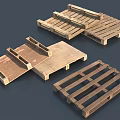 Industrial Wooden Pallets For Warehouse Logistics With Durable Sturdy Structure And Stackable Design 3d model