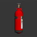Red Fire Extinguisher with Black Bracket for Safety Protection on Dark Background