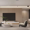 Modern Dining and Living Room Interior Design With Sofa Dining Table Chairs Artwork and Plant