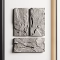 Gray Textured Stone Wall Decor With Natural Pattern For Modern Interior 3d model