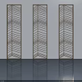 Modern Swing Doors With Herringbone Pattern Design Against Light Wall And Glossy Floor