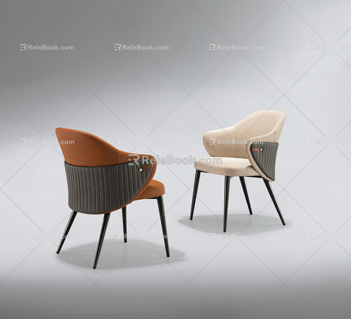 Light Luxury Dining Chair 3d model