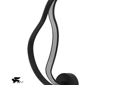 Sleek Curved Black Wall Lamp With Gray Accent For Modern Home Interior 3d model