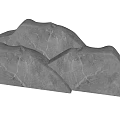 Mountain Shaped Textured Stone And Wood Decor For Modern Interior Design