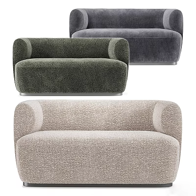 Modern Multi Seater Sofa Green Grey and Beige Velvet Upholstered Stylish Design 3d model