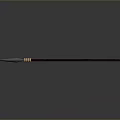 Traditional Arrow Weapon With Triple Pointed Arrowhead Dark Wooden Shaft Metallic Accents And Reflection
