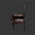Burgundy Leather Single Sofa With Diamond Tufted Design And Wooden Legs