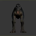Realistic Dinosaur 3D Model With Standing Pose Blue Gray Skin And Open Mouth