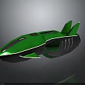 Futuristic Green Spacecraft With Sleek Aerodynamic Design For Cosmic Exploration