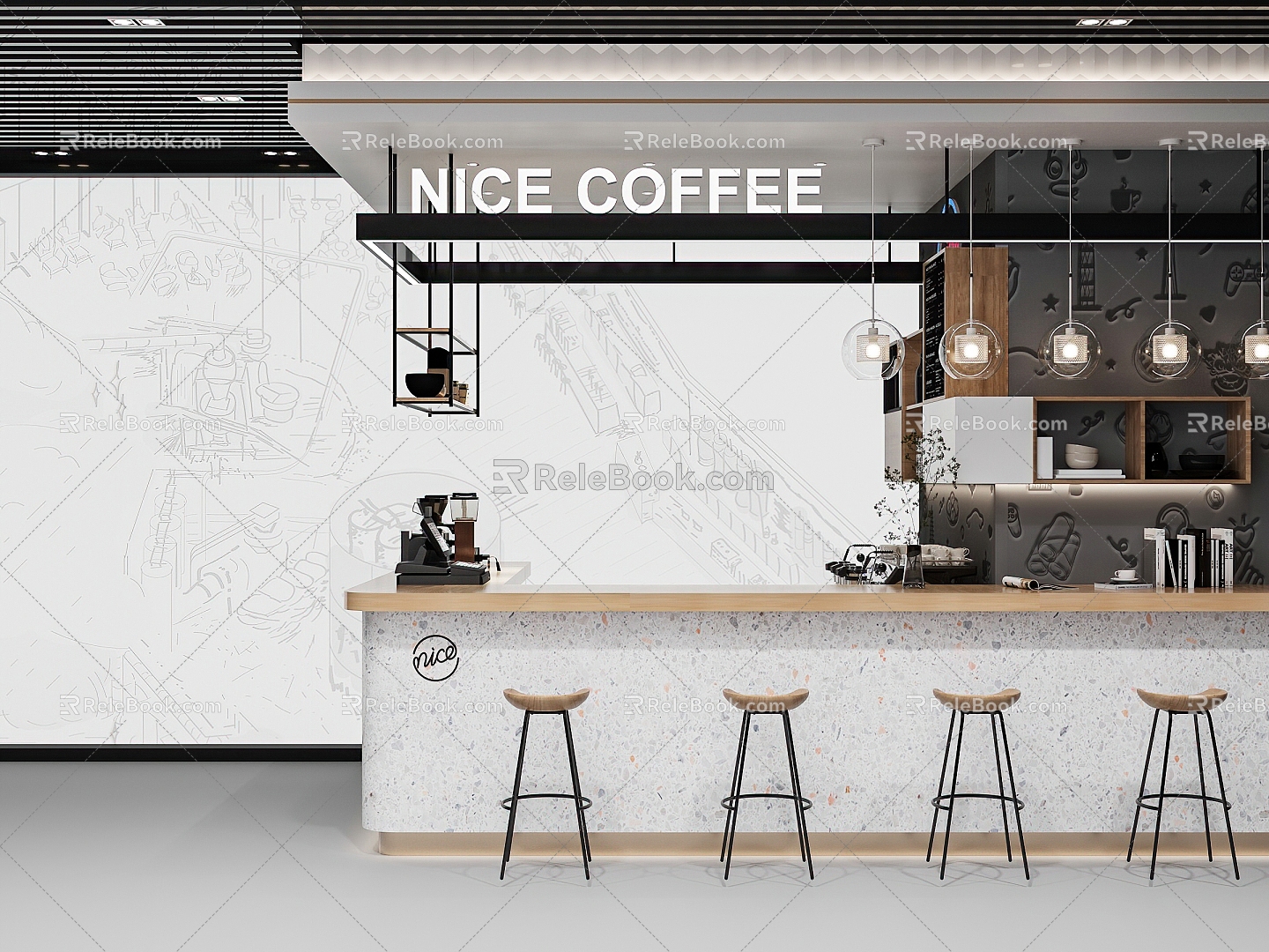 Modern Cafe Cafe Bar 3d model