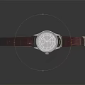 Classic Leather Strap Watch with Silver Dial and Metal Buckle for Men