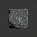Rough Gray Natural Stone Block With Textured Surface On Dark Background And Reflection 3d model